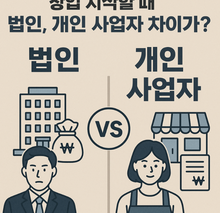 창업 시작할 때 법인, 개인 사업자 차이가 뭘까?