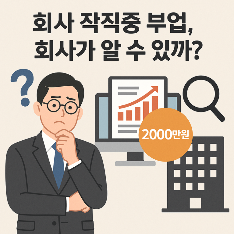 회사 재직중 부업, 회사가 알 수 있을까?(근로소득외 2000만원 회사 인지?)